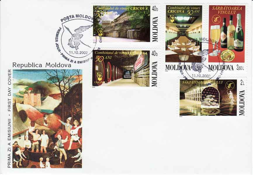 Moldova first day cover featuring the wine industry