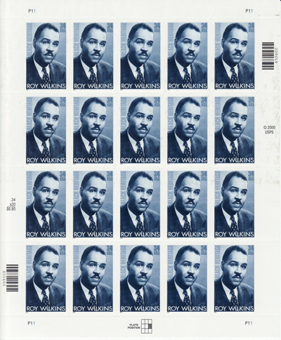 Roy Wilkins stamp sheet -- Black Heritage, #3501