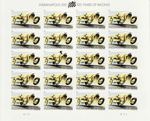 Indianapolis 500 stamp sheet -- Cars (Automobiles), #4530