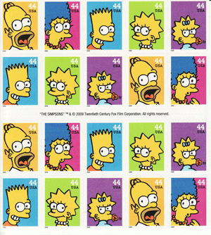 The Simpson stamp sheet