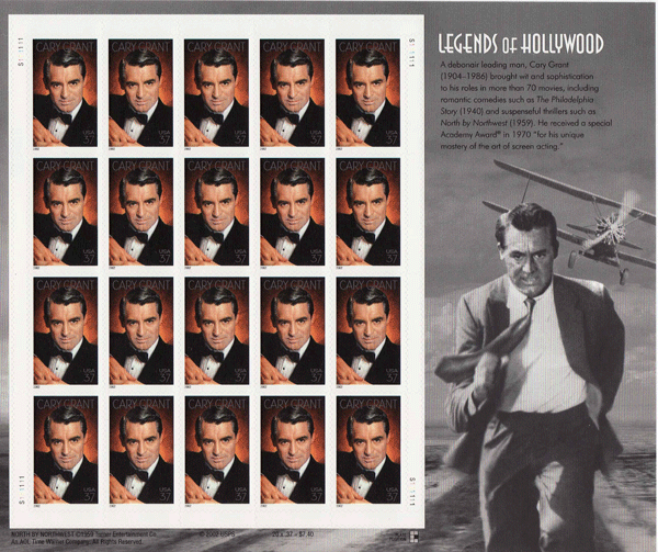 Cary Grant stamp sheet -- Legends of Hollywood