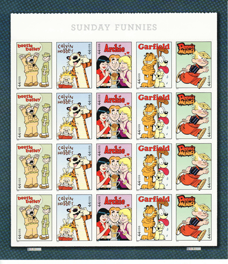 Sunday Funnies stamp sheet