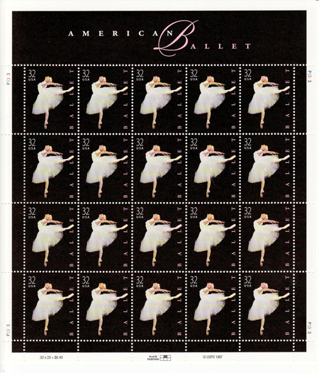 American Ballet stamp sheet -- Ballet, #3237