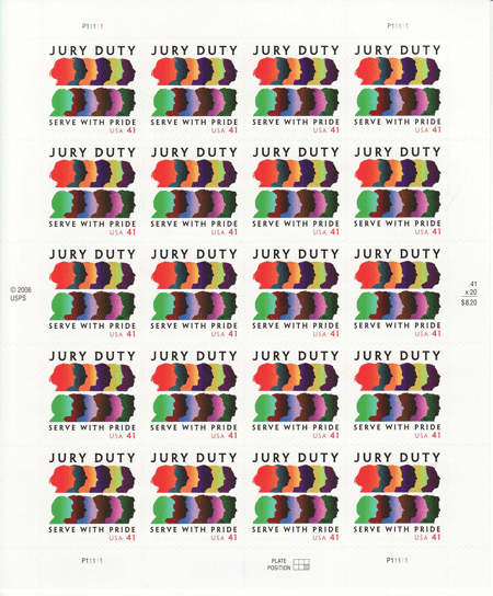 Jury Duty stamp sheet