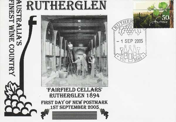 Australian FDC featuring depiction of old wine cellar