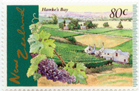 New Zealand, vineyard stamp, 80 c.