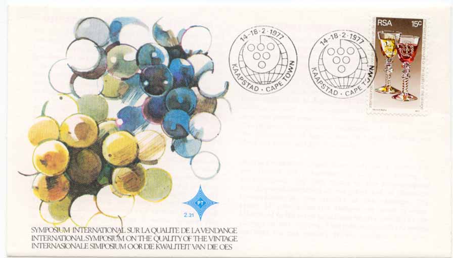 First Day Cover from South Africa featuring grapes