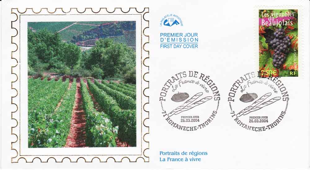 France first day cover featuring vineyard
